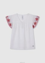 ⁦ילדה 4N8XB1426 Pepe Jeans לבן חולצה בהדפס לב⁩ – תמונה ⁦5⁩