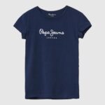 ילדה 4N8XB1428 Pepe Jeans dulwich חולצת טי לוגו נצנצים