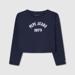 ילדה 4N8XB1437 Pepe Jeans dulwich חולצת כותנה עם שרוולים ארוכים