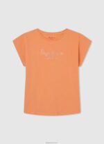 ⁦ילדה 4N8XB1454 Pepe Jeans אפרסק חולצה בהדפס לוגו⁩ – תמונה ⁦5⁩