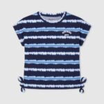 ילדה 4N8XB1463 Pepe Jeans dulwich חולצת כותנה עם פסים דהויים