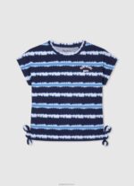 ילדה 4N8XB1463 Pepe Jeans dulwich חולצת כותנה עם פסים דהויים