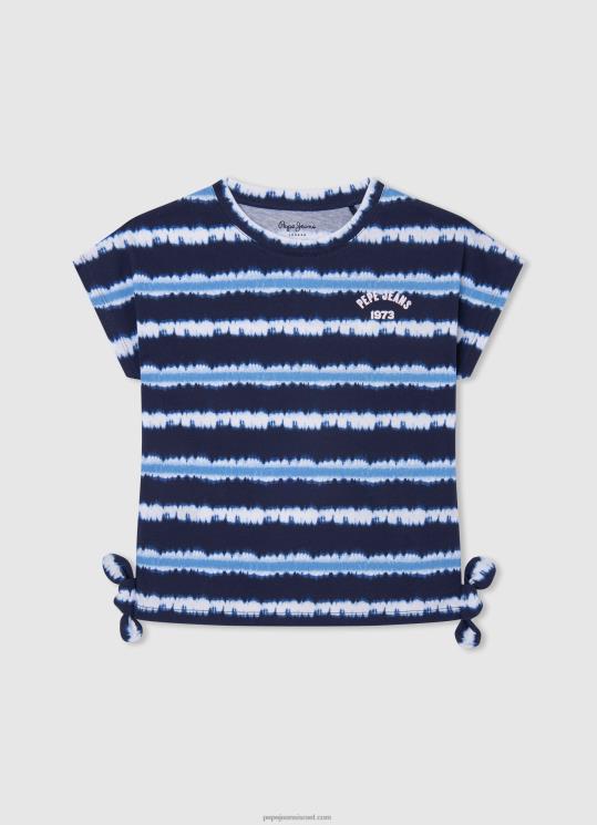 d799d79cd793d794_4n8xb1463_pepe_jeans_dulwich_d797d795d79cd7a6d7aa_d79bd795d7aad7a0d794_d7a2d79d_d7a4d7a1d799d79d_d793d794d795d799d.jpg ילדה 4N8XB1463 Pepe Jeans dulwich חולצת כותנה עם פסים דהויים – תמונה 1