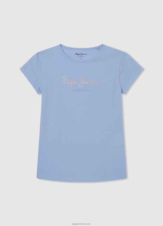 d799d79cd793d794_4n8xb1465_pepe_jeans_d79ed6b4d7a4d7a8d6b8d7a5_d797d795d79cd7a6d7aa_d798d799_d79cd795d792d795_d7a0d7a6d7a0d7a6d7.jpg ילדה 4N8XB1465 Pepe Jeans מִפרָץ חולצת טי לוגו נצנצים – תמונה 1