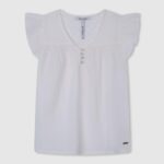 ילדה 4N8XB1472 Pepe Jeans מוּס חולצה מצחיקה עם פרטים פתוחים
