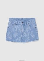 ילדה 4N8XB1490 Pepe Jeans דֵנִים מכנסי ג'ינס קצרים בהדפס פרחים קציצות