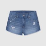 ילדה 4N8XB1491 Pepe Jeans דֵנִים מכנסי ג'ינס קצרים עם קציצות