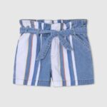 ילדה 4N8XB1508 Pepe Jeans דֵנִים מכנסי ג'ינס קצרים בהדפס פסים
