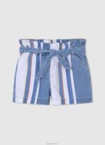 ילדה 4N8XB1508 Pepe Jeans דֵנִים מכנסי ג'ינס קצרים בהדפס פסים