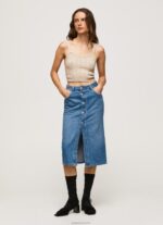 נשים 4N8XB100 Pepe Jeans דֵנִים חצאית מידי כותנה ג'ינס