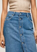 ⁦נשים 4N8XB100 Pepe Jeans דֵנִים חצאית מידי כותנה ג'ינס⁩ – תמונה ⁦3⁩