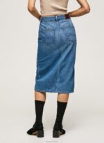 ⁦נשים 4N8XB100 Pepe Jeans דֵנִים חצאית מידי כותנה ג'ינס⁩ – תמונה ⁦4⁩