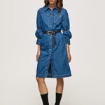 נשים 4N8XB101 Pepe Jeans דֵנִים שמלת חולצת ג'ינס קצרה