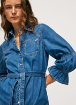 ⁦נשים 4N8XB101 Pepe Jeans דֵנִים שמלת חולצת ג'ינס קצרה⁩ – תמונה ⁦3⁩