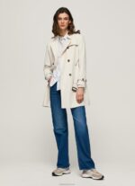 ⁦נשים 4N8XB106 Pepe Jeans מחוץ לתחרה מעיל טרנץ' אריג קלאסי⁩ – תמונה ⁦2⁩