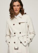 נשים 4N8XB106 Pepe Jeans מחוץ לתחרה מעיל טרנץ' אריג קלאסי