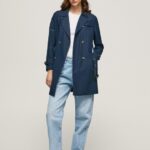 נשים 4N8XB107 Pepe Jeans dulwich מעיל טרנץ' אריג קלאסי