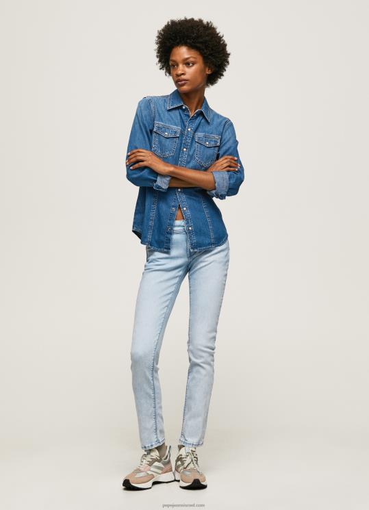 d7a0d7a9d799d79d_4n8xb10_pepe_jeans_d793d6b5d7a0d6b4d799d79d_d792d799d7a0d7a1_d7a8d792d799d79c_d791d79bd795d7a9d7a8_d797d793d7a9.jpg נשים 4N8XB10 Pepe Jeans דֵנִים ג'ינס רגיל בכושר חדש ברוק מידריס – תמונה 1