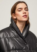 ⁦נשים 4N8XB123 Pepe Jeans שָׁחוֹר מעיל פוך מרופד מבריק⁩ – תמונה ⁦3⁩