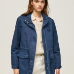 נשים 4N8XB127 Pepe Jeans אוקיינוס פארקה כותנה בהדפס יוניון ג'ק