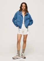 ⁦נשים 4N8XB128 Pepe Jeans chambray מעיל פשתן בגזרה רגועה⁩ – תמונה ⁦2⁩