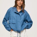 נשים 4N8XB128 Pepe Jeans chambray מעיל פשתן בגזרה רגועה