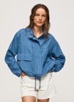 נשים 4N8XB128 Pepe Jeans chambray מעיל פשתן בגזרה רגועה