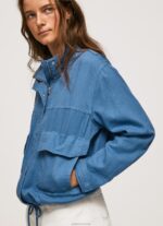 ⁦נשים 4N8XB128 Pepe Jeans chambray מעיל פשתן בגזרה רגועה⁩ – תמונה ⁦3⁩