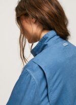 ⁦נשים 4N8XB128 Pepe Jeans chambray מעיל פשתן בגזרה רגועה⁩ – תמונה ⁦5⁩
