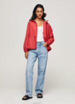 ⁦נשים 4N8XB129 Pepe Jeans סטודיו אדום מעיל מעיל רוח עם קפוצ'ון⁩ – תמונה ⁦2⁩