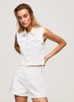 ⁦נשים 4N8XB130 Pepe Jeans דֵנִים חזיית ג'ינס עם פרחים רקומים⁩ – תמונה ⁦3⁩