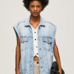 נשים 4N8XB131 Pepe Jeans דֵנִים חזיית ג'ינס בכושר אוברסייז
