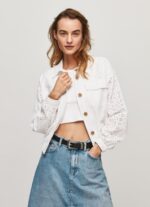 ⁦נשים 4N8XB142 Pepe Jeans לבן מעיל כותנה פתוח⁩ – תמונה ⁦2⁩