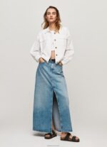 ⁦נשים 4N8XB142 Pepe Jeans לבן מעיל כותנה פתוח⁩ – תמונה ⁦3⁩