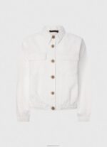 ⁦נשים 4N8XB142 Pepe Jeans לבן מעיל כותנה פתוח⁩ – תמונה ⁦5⁩