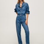 נשים 4N8XB147 Pepe Jeans דֵנִים סרבל ג'ינס ארוך מכותנה