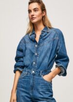 ⁦נשים 4N8XB147 Pepe Jeans דֵנִים סרבל ג'ינס ארוך מכותנה⁩ – תמונה ⁦3⁩