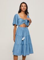 ⁦נשים 4N8XB163 Pepe Jeans כְּחוֹל שמלת ג'ינס⁩ – תמונה ⁦2⁩