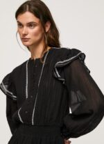 ⁦נשים 4N8XB190 Pepe Jeans שָׁחוֹר שמלת מיני רקומה⁩ – תמונה ⁦3⁩