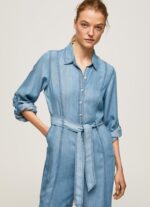 ⁦נשים 4N8XB192 Pepe Jeans כְּחוֹל סרבל ארוך עם פירוט חגורה⁩ – תמונה ⁦3⁩