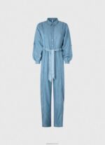 ⁦נשים 4N8XB192 Pepe Jeans כְּחוֹל סרבל ארוך עם פירוט חגורה⁩ – תמונה ⁦5⁩