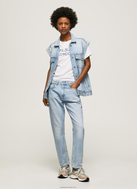 d7a0d7a9d799d79d_4n8xb19_pepe_jeans_d793d6b5d7a0d6b4d799d79d_d792d799d7a0d7a1_d7a8d792d799d79c_d791d792d796d7a8d794_d792d791d795.jpg נשים 4N8XB19 Pepe Jeans דֵנִים ג'ינס רגיל בגזרה גבוהה של מרי – תמונה 1