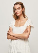 ⁦נשים 4N8XB217 Pepe Jeans לבן שמלת פרי כותנה⁩ – תמונה ⁦3⁩