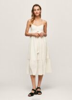 ⁦נשים 4N8XB221 Pepe Jeans לבן שמלת דובי מכותנה טהורה⁩ – תמונה ⁦2⁩