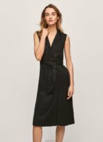 ⁦נשים 4N8XB224 Pepe Jeans שָׁחוֹר שמלת צווארון דש⁩ – תמונה ⁦2⁩