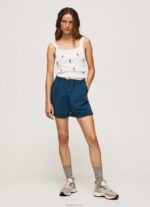 ⁦נשים 4N8XB232 Pepe Jeans לבן חלק עליון רקום מכותנה פרח⁩ – תמונה ⁦2⁩