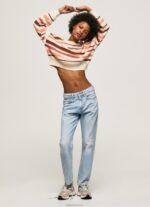 ⁦נשים 4N8XB236 Pepe Jeans רַב סוודר כותנה בהדפס פסים⁩ – תמונה ⁦2⁩