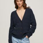 נשים 4N8XB239 Pepe Jeans dulwich קרדיגן פתוח עם צווארון V