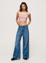 ⁦נשים 4N8XB247 Pepe Jeans ורוד מעונן רצועות סרוגות למעלה⁩ – תמונה ⁦2⁩