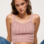 נשים 4N8XB247 Pepe Jeans ורוד מעונן רצועות סרוגות למעלה